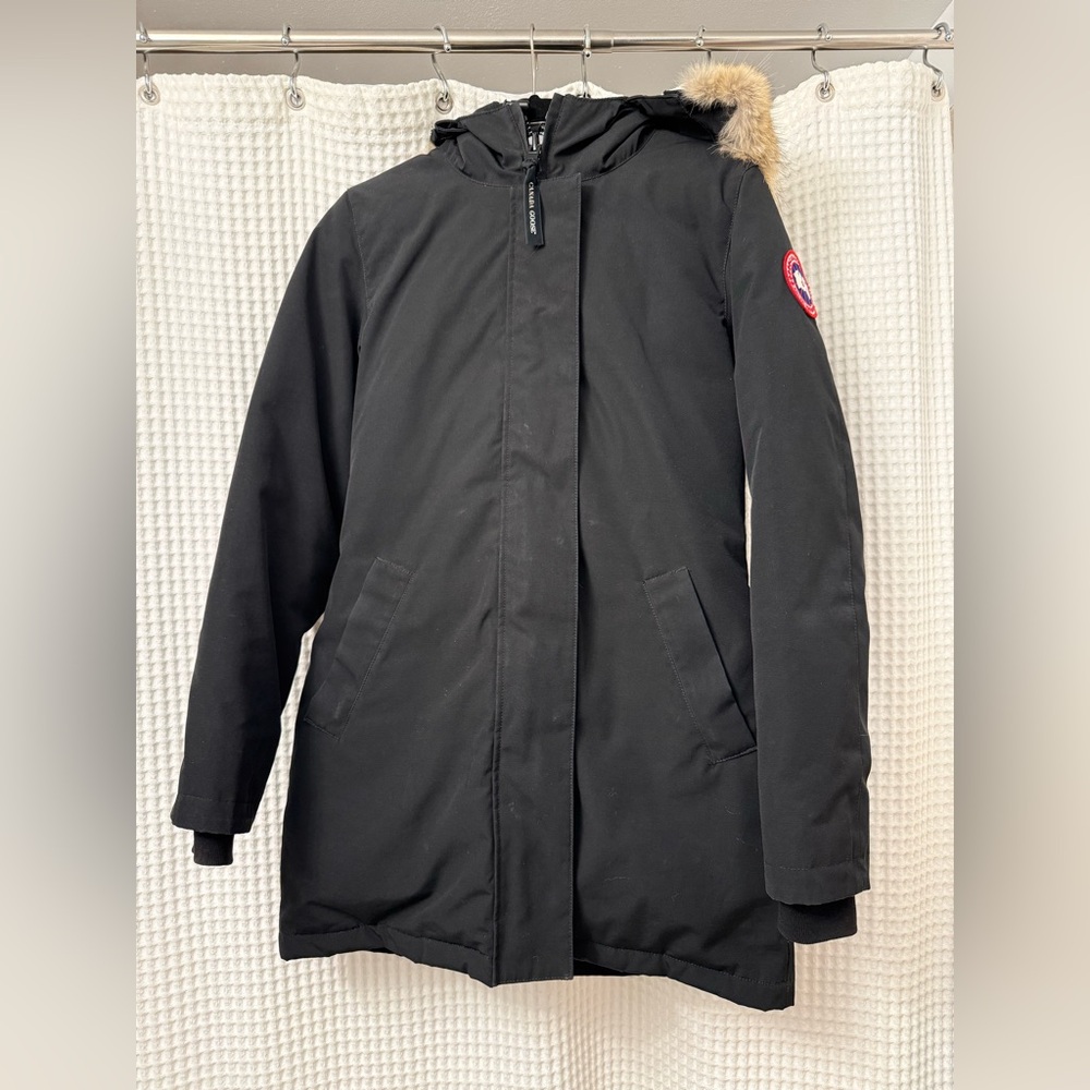 Canada Goose Black Parka with Fur-Trim Hood